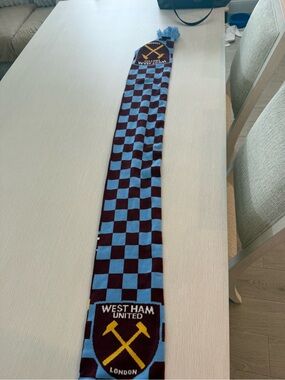 West Ham United Checkered Scarf - Claret & Sky